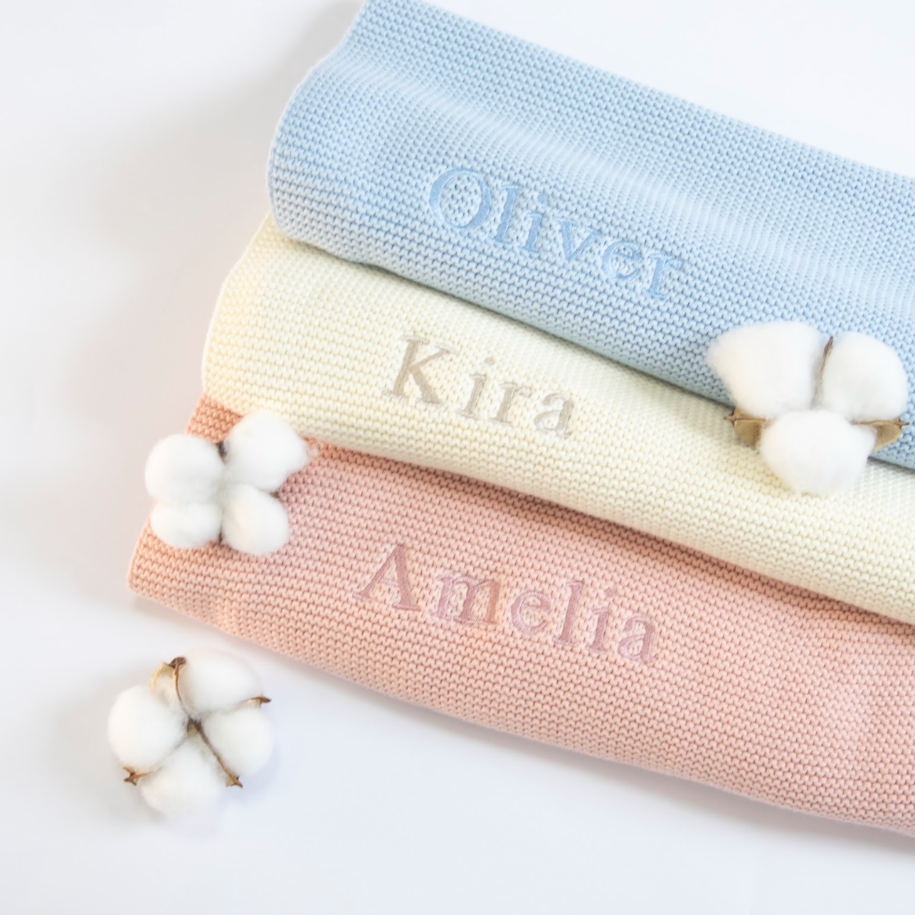 Organic Cotton Personalised Baby Blanket by The Baby Gifting Co.