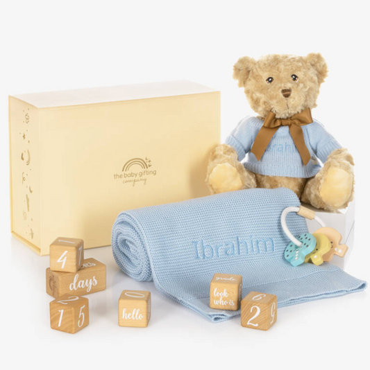 Milestone Snuggles Personalised Baby Gift Set by The Baby Gifting Co.
