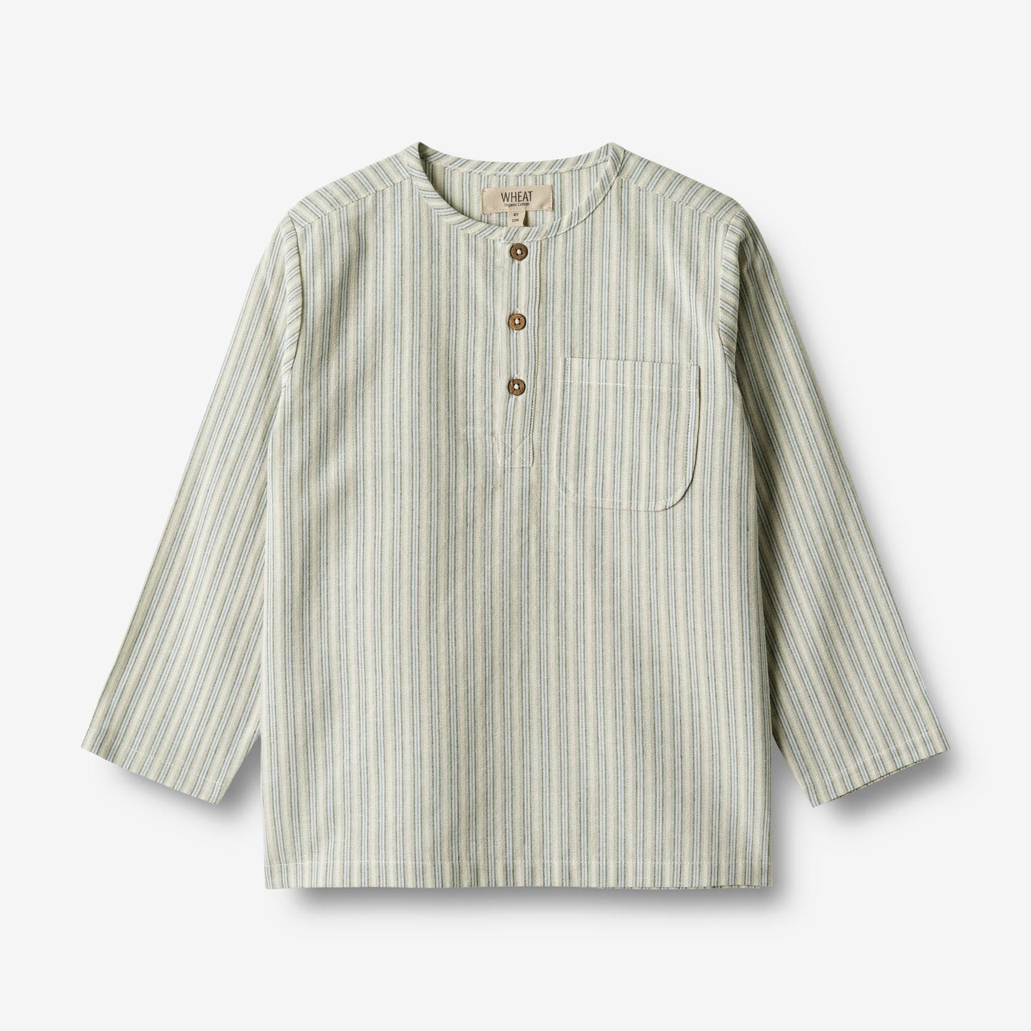 Wheat 'Bjork' Children's Shirt - Aqua Stripe