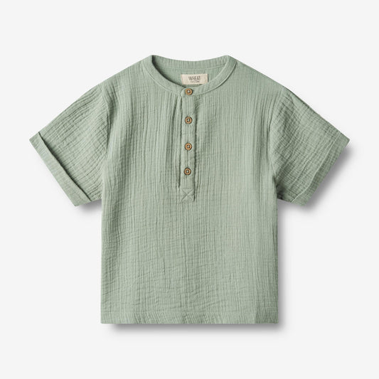 Wheat 'Svend' S/S Children's Shirt - Aquaverde