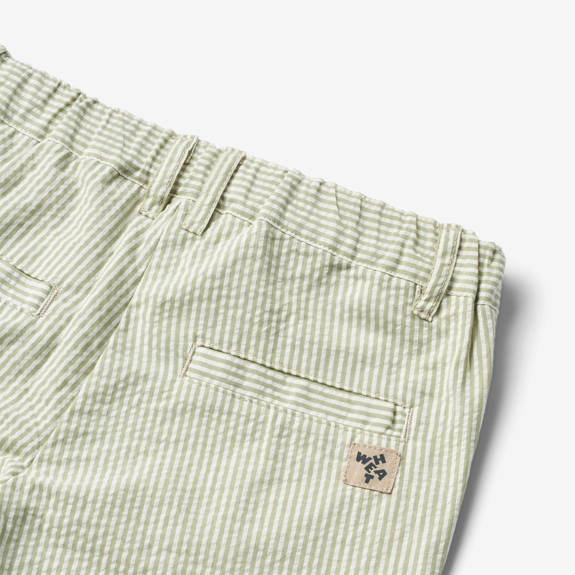 Wheat 'Elvig' Children's Shorts - Green Stripe