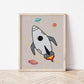 The Little Jones Space Rocket Print - Natural