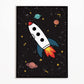 The Little Jones Space Rocket Print - Black