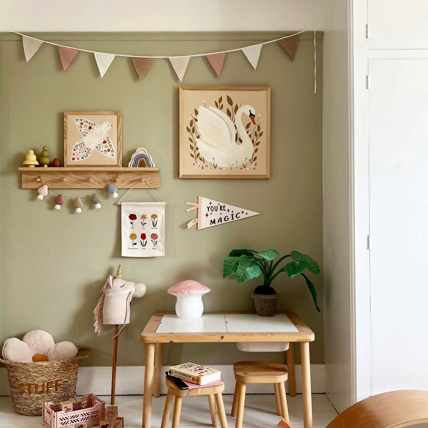 Kid of the Village Swan Art Print - Peach
