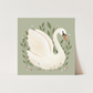 Swan Art Print in Sage by Kid of the Village (2 Sizes Available)