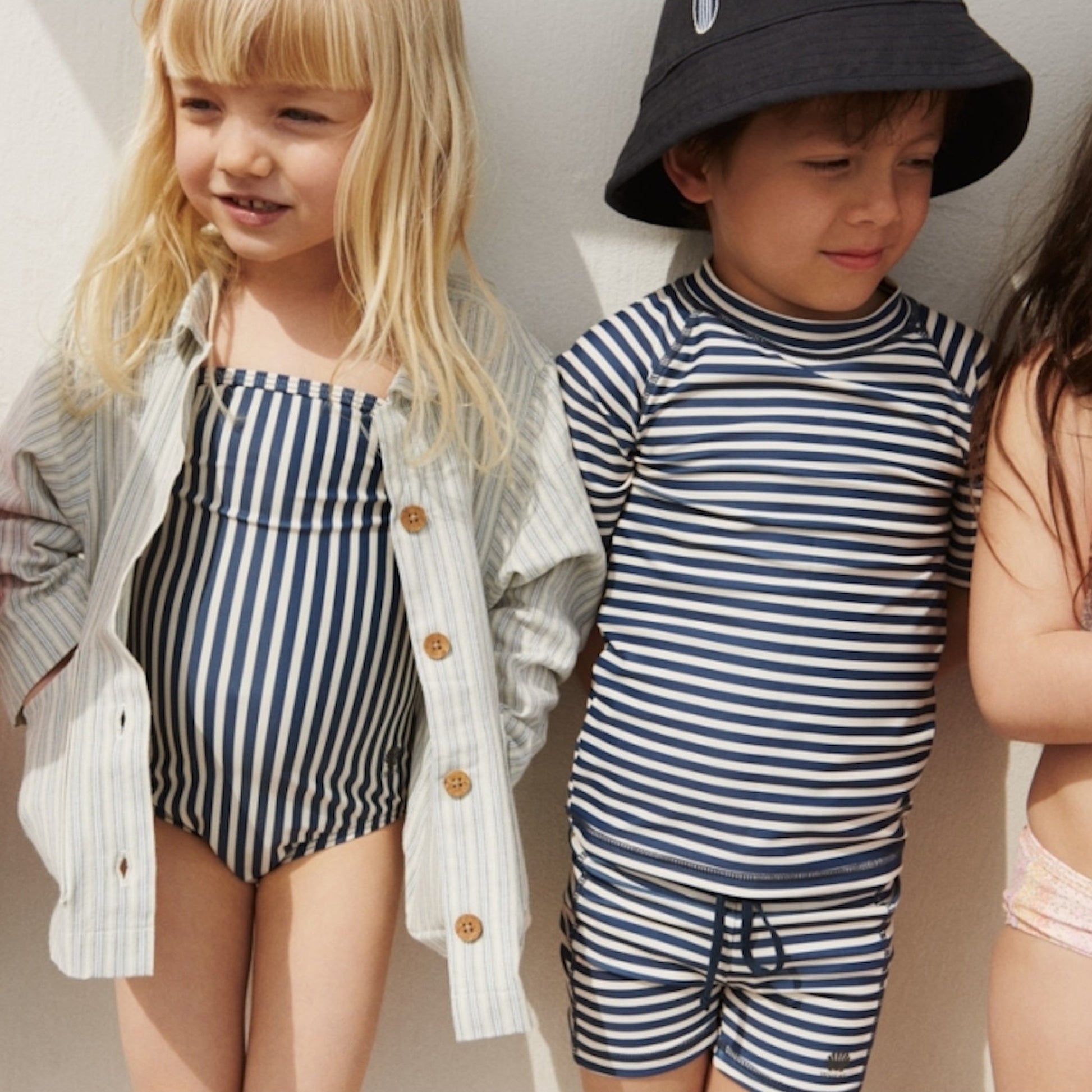 Wheat 'Ulrik' Children's Swim Shorts - Indigo Stripe