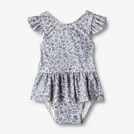 Wheat 'Diddi' Baby Swimsuit - Blue Flower Meadow