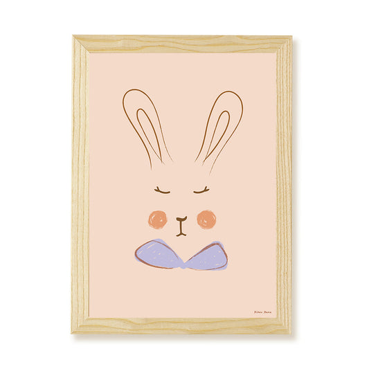 Sylvie Rabbit Kids Art Print by Hibou Home