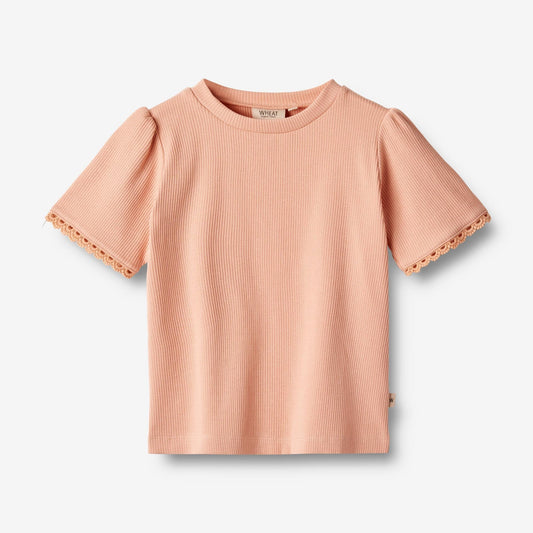 Wheat 'Iris' S/S Children's T-Shirt - Soft Coral
