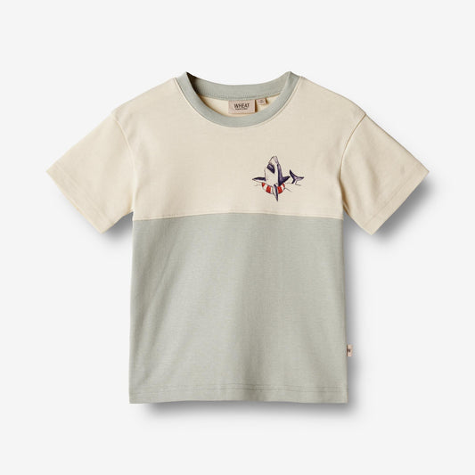 Wheat 'Oliver' S/S Children's T-Shirt - Sea Mist