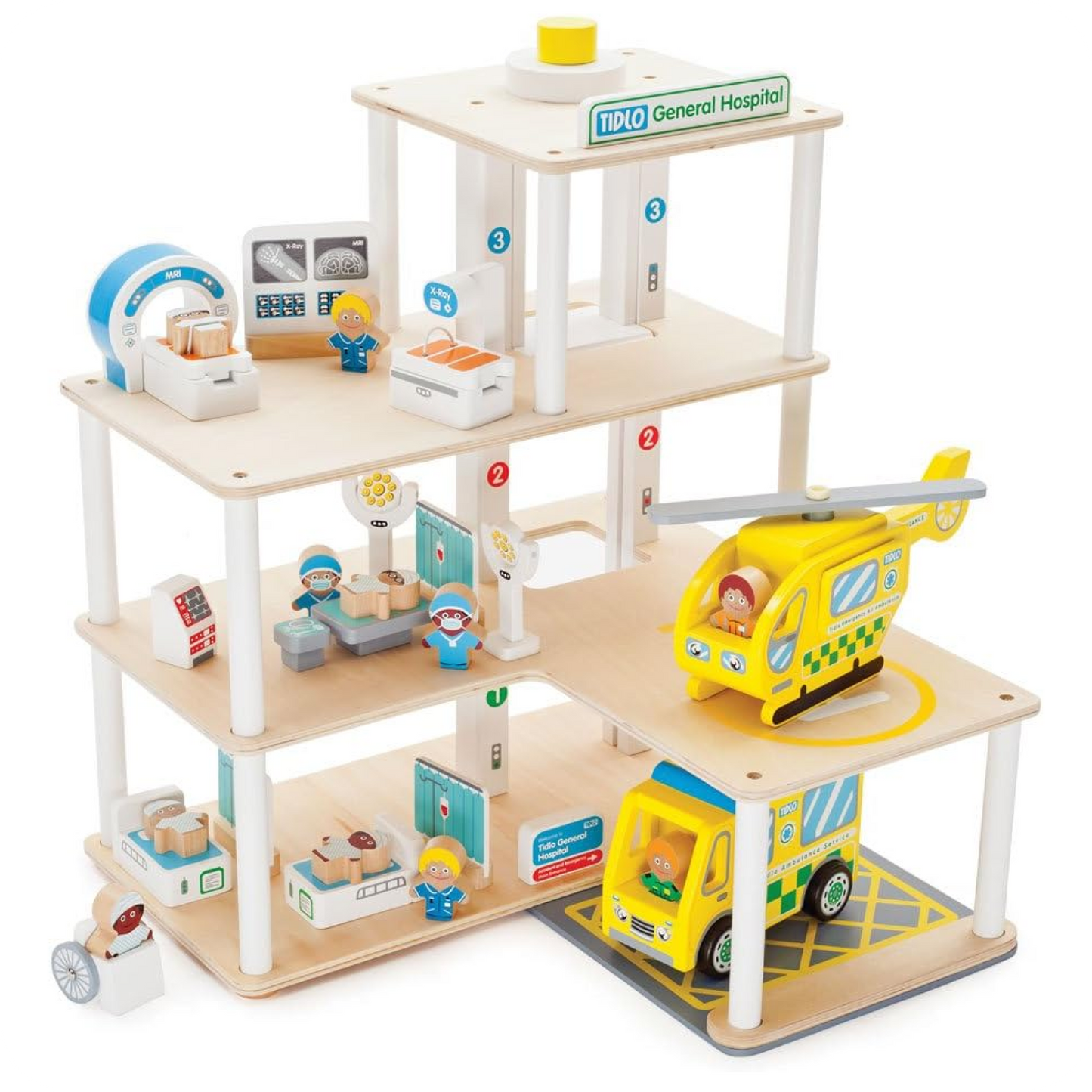 Tidlo Wooden Hospital Playset