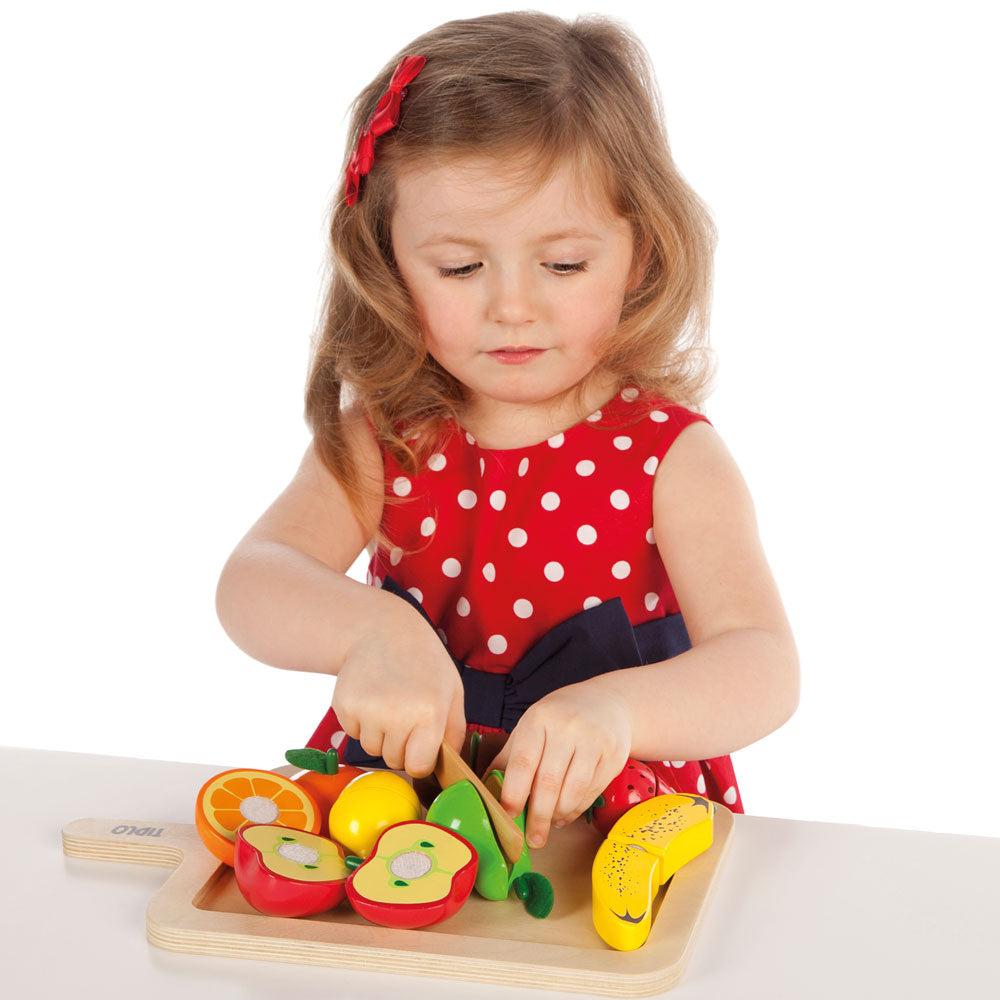 Tidlo Wooden Cutting Fruits Playset