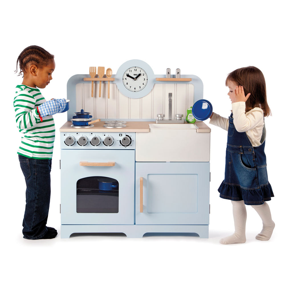 Tidlo Wooden Country Play Kitchen - Blue