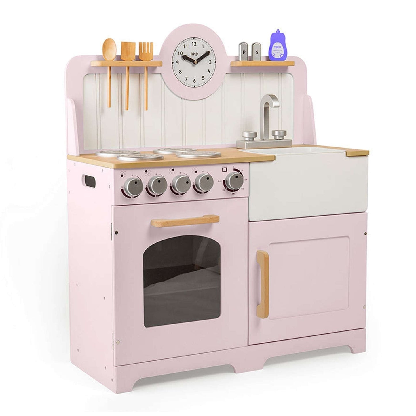 Tidlo Wooden Country Play Kitchen - Pink