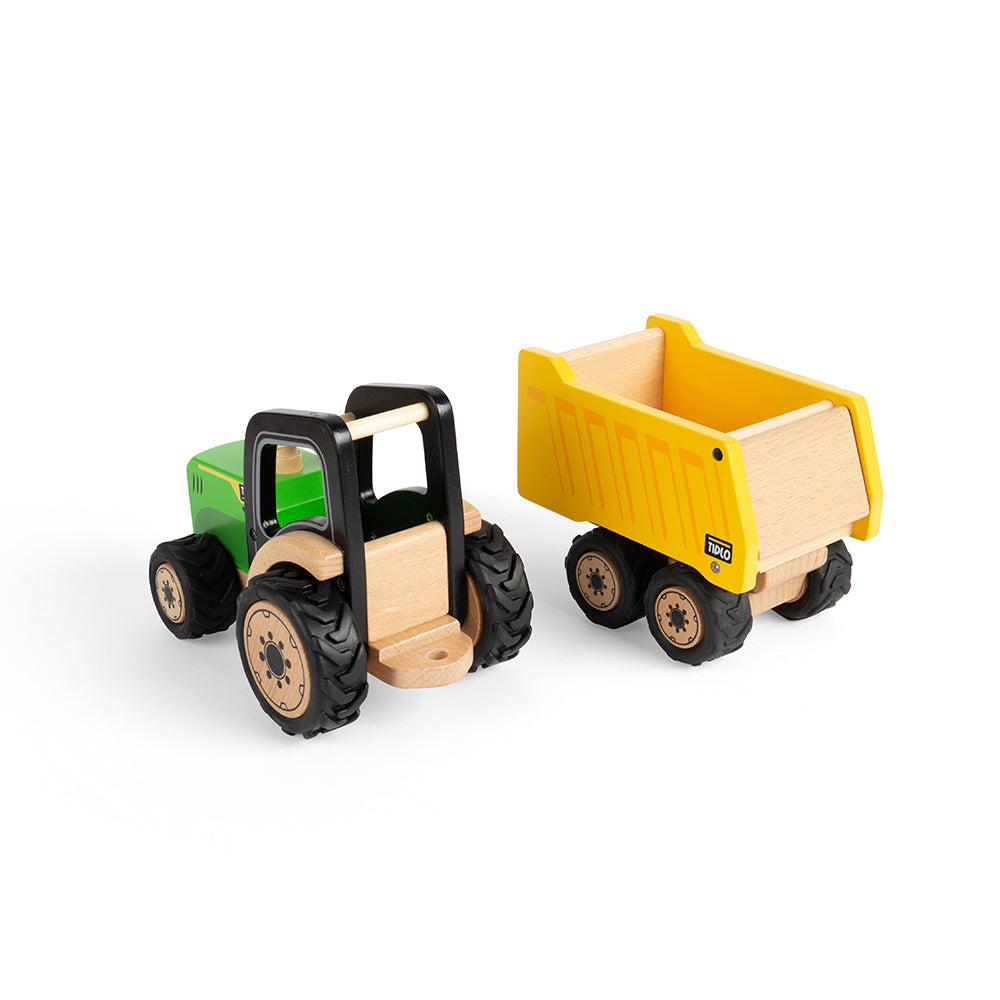 Tidlo Wooden Country Tractor & Trailer Toy