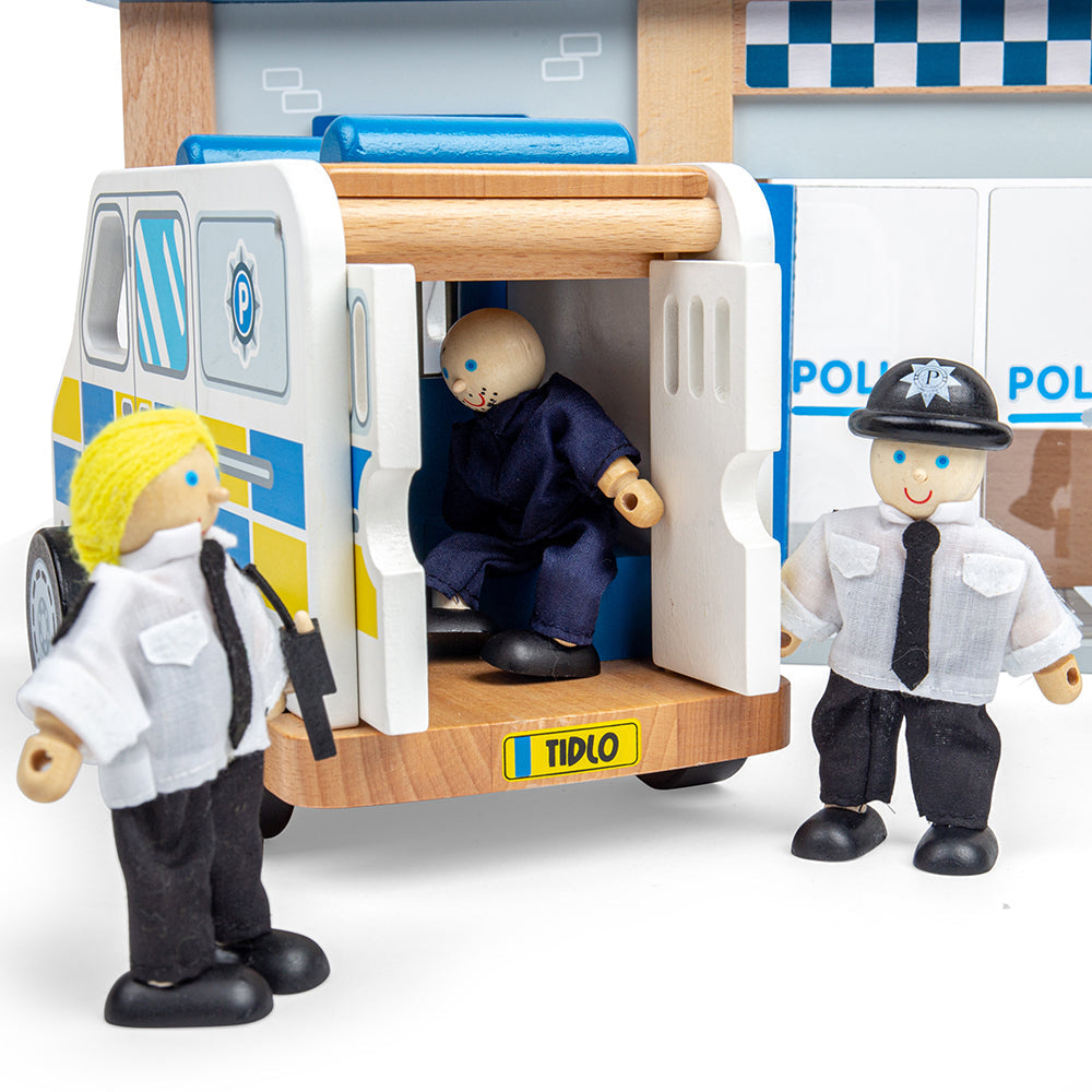 Tidlo Wooden Police Station Toy Bundle