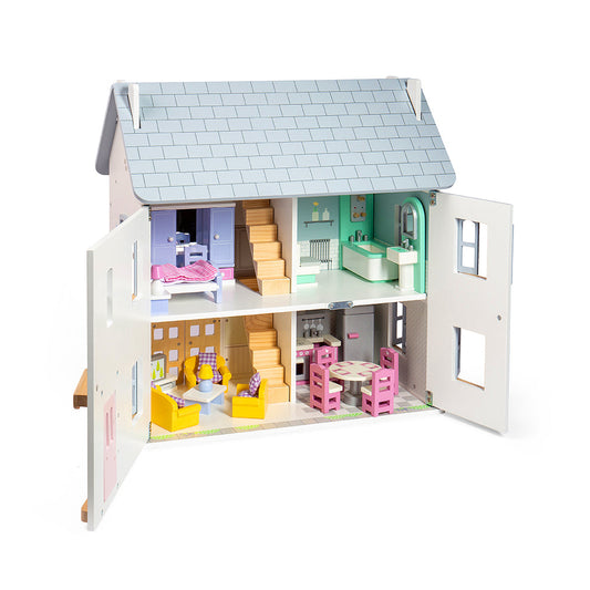 Bigjigs Wooden Summer Dolls House & Furniture