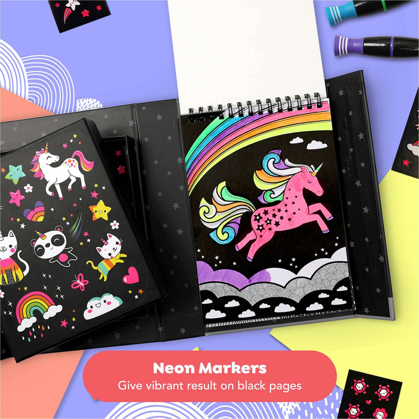Tiger Tribe Neon Colouring Set 