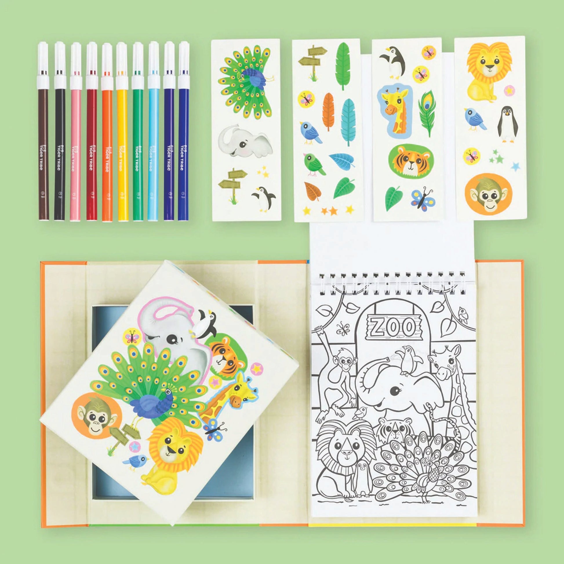 Tiger Tribe Colouring Set - Zoo