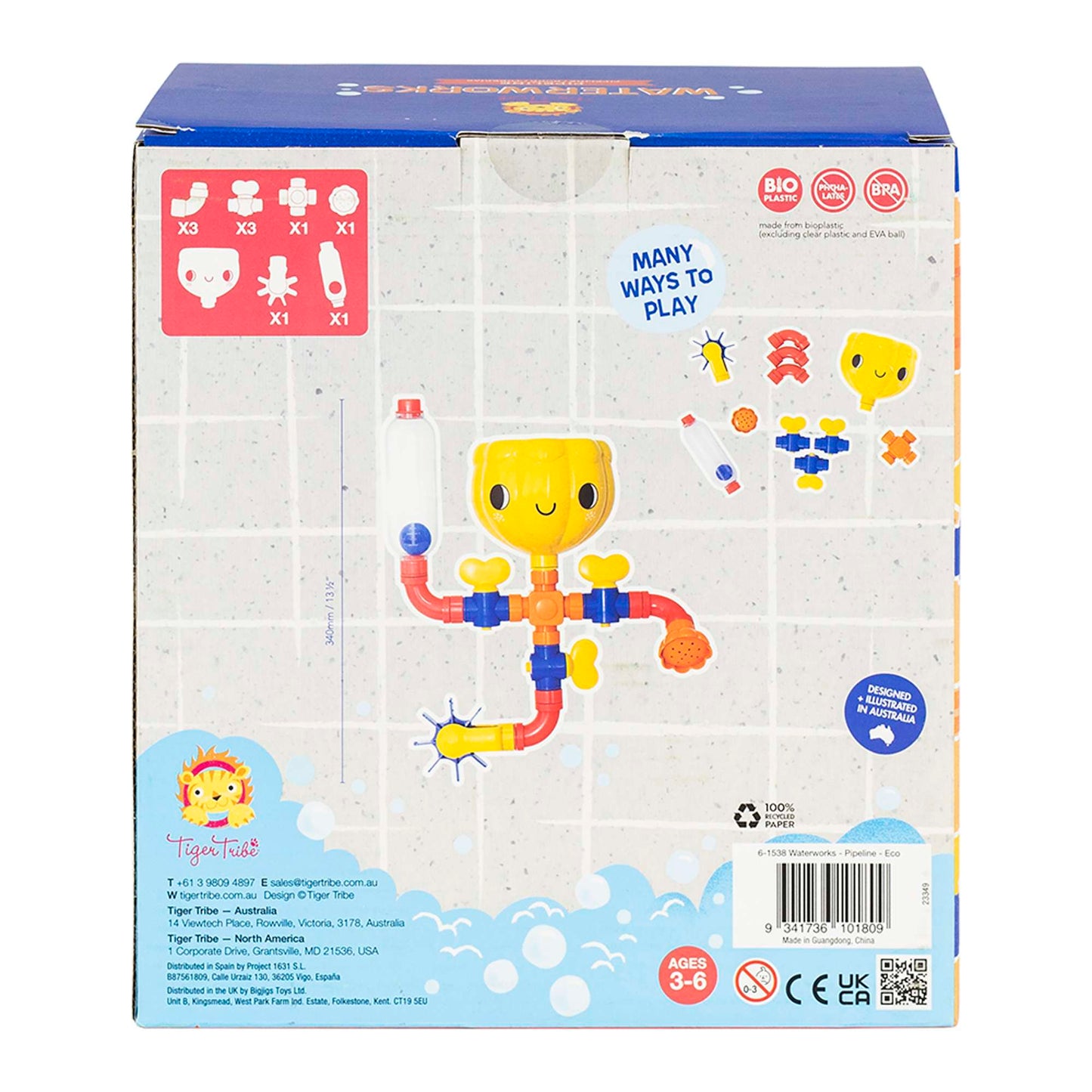 Tiger Tribe ECO Pipeline Waterworks Bath Toy Set