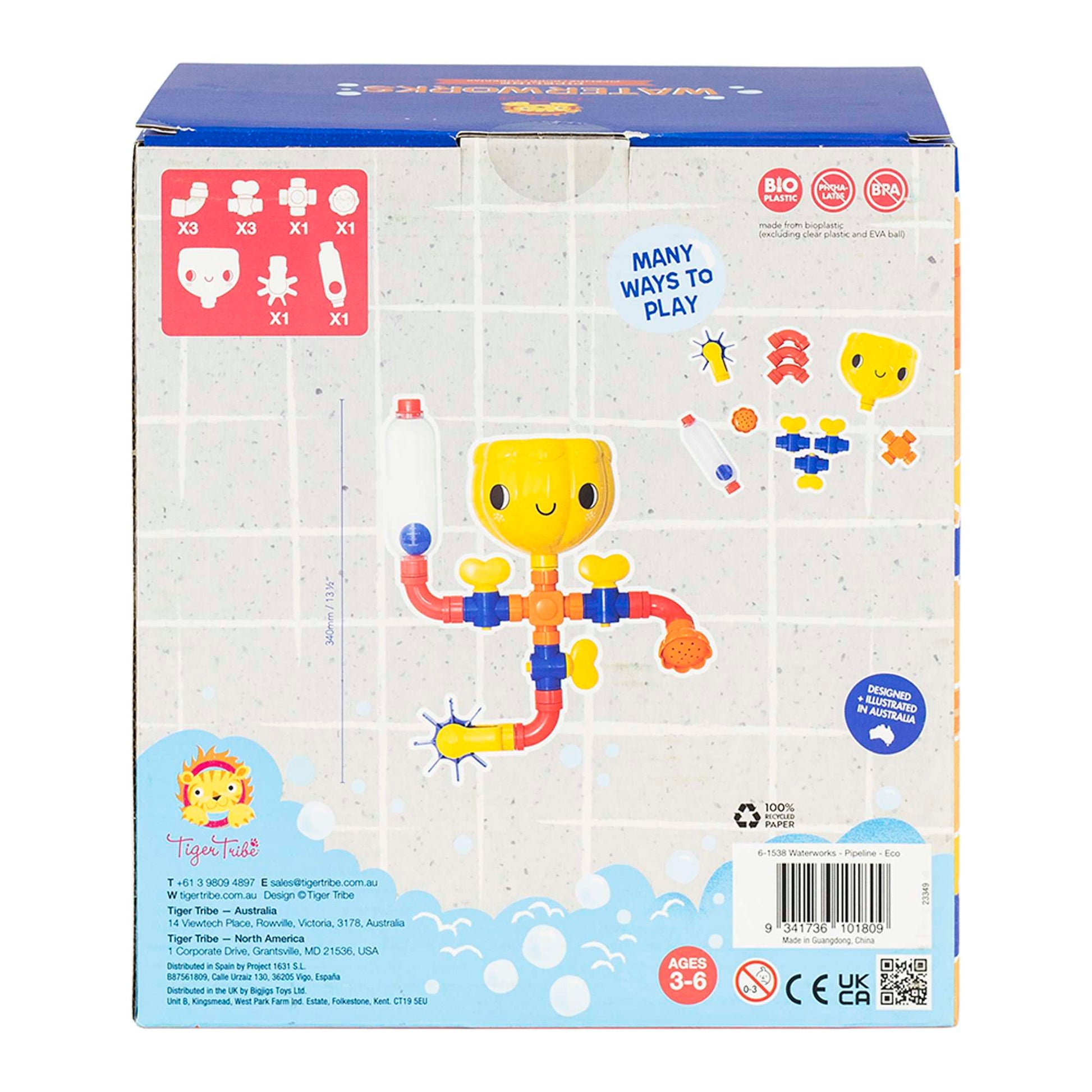 Tiger Tribe ECO Pipeline Waterworks Bath Toy Set