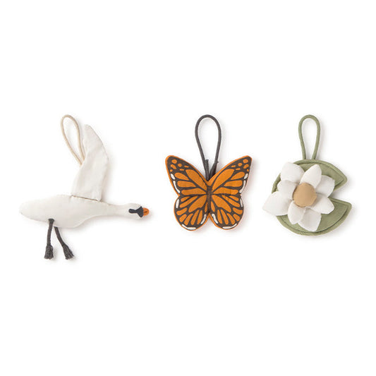 Lorena Canals Set of 3 Baby Gym Rattle Toys - Swan Lake