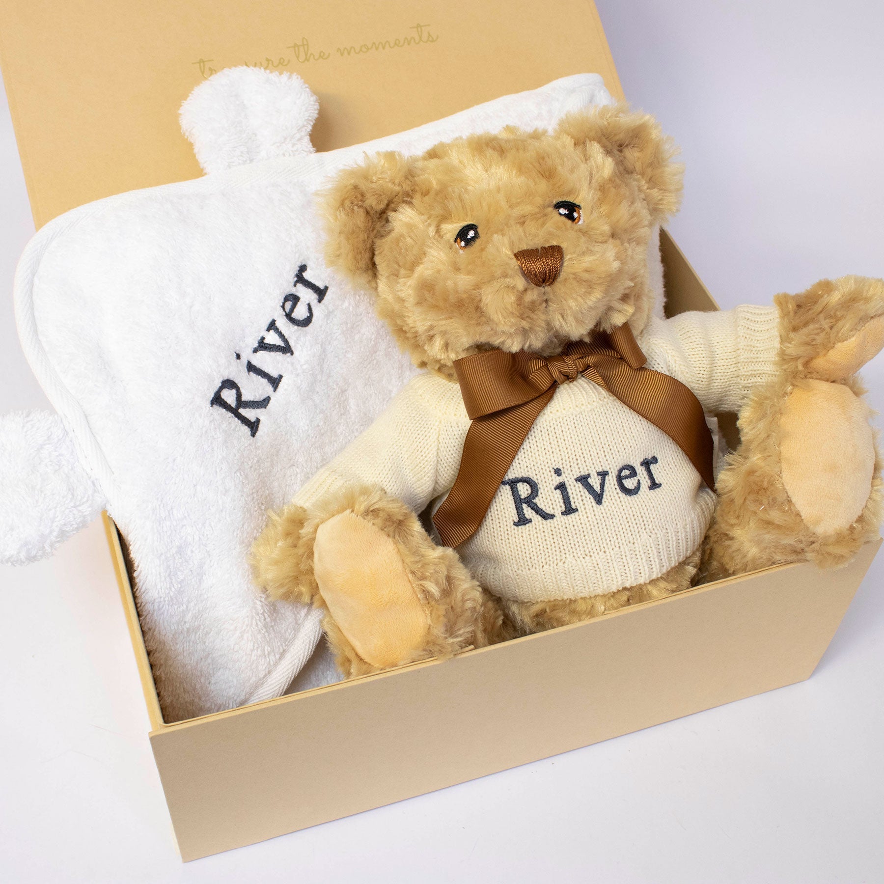 Teddy & Towel Personalised Baby Gift Set by The Baby Gifting Co.