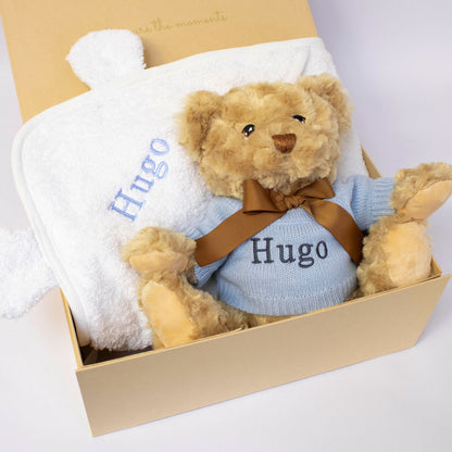 Teddy & Towel Personalised Baby Gift Set by The Baby Gifting Co.
