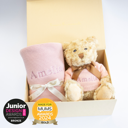 New Baby Blanket & Teddy Personalised Baby Gift Set by The Baby Gifting Co.