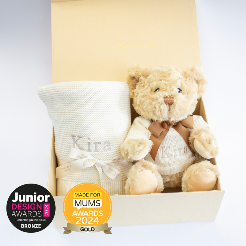 New Baby Blanket & Teddy Personalised Baby Gift Set by The Baby Gifting Co.