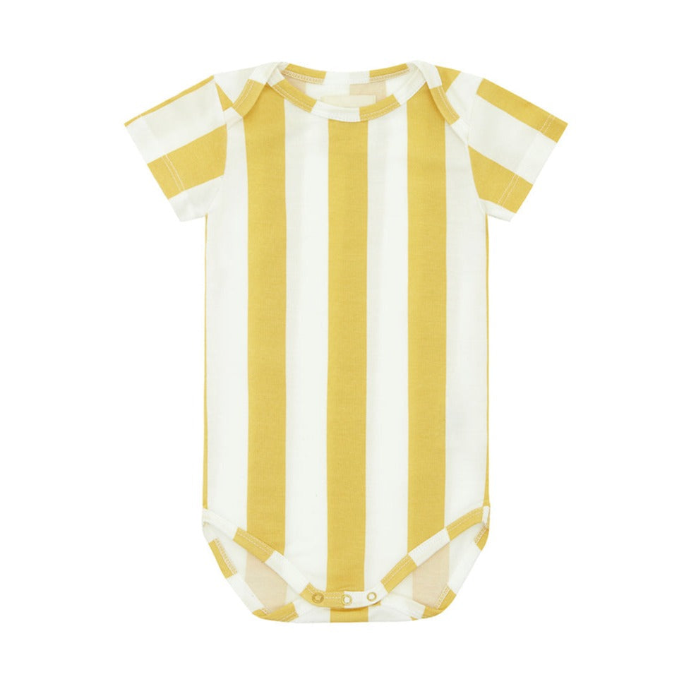 Tencel Baby Bodysuit in Yellow Stripes by Vild House of Little
