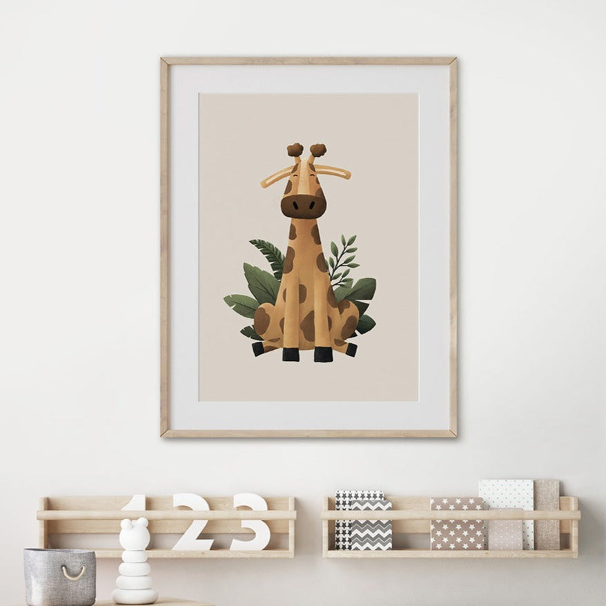 Tigercub Prints Scandi Giraffe Safari Nursery Print (2 Sizes Available)