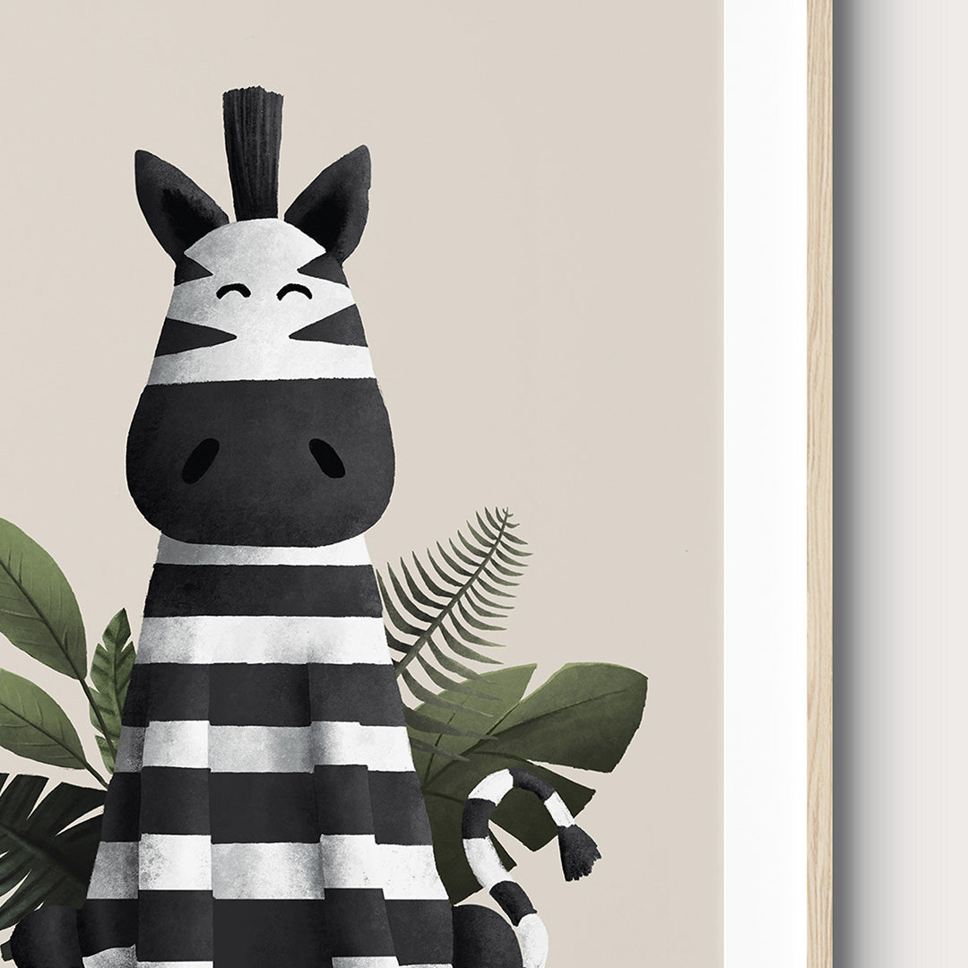 Tigercub Prints Scandi Zebra Safari Nursery Print (2 Sizes Available)