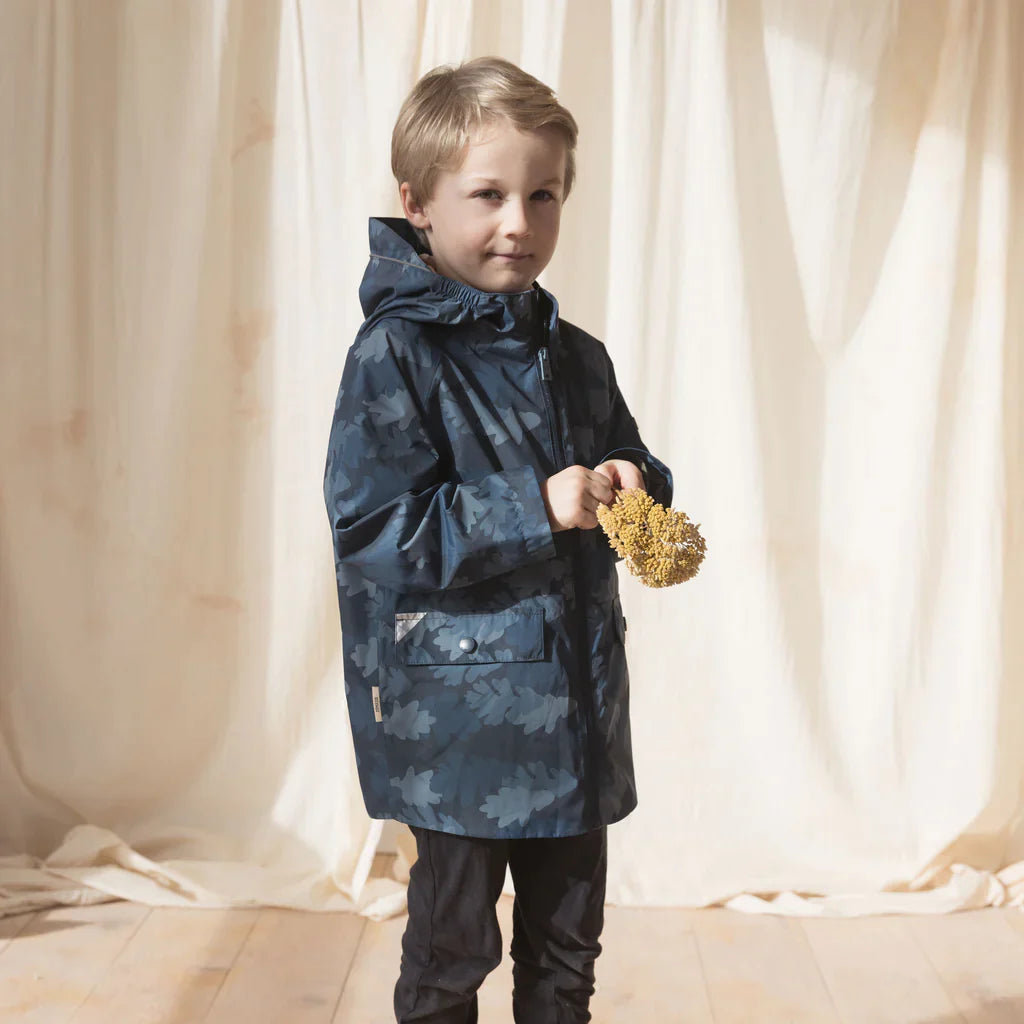 Toastie Kids Pac-A-Mac Waterproof Raincoat - Navy Leaf Camo