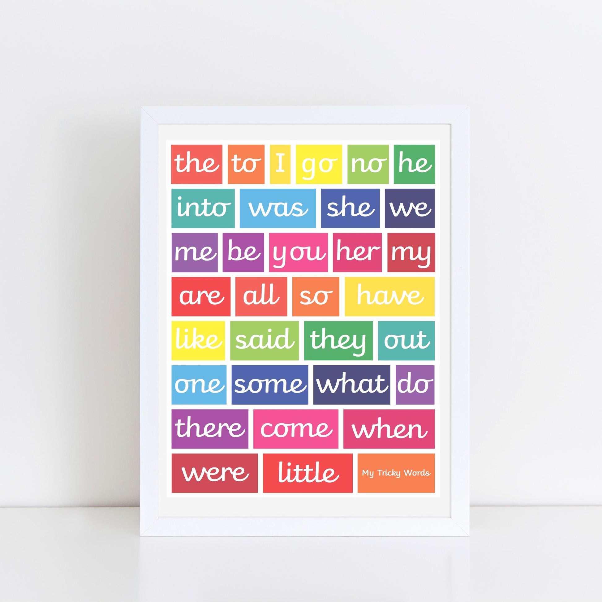 The Little Jones Tricky Words Print - Brights
