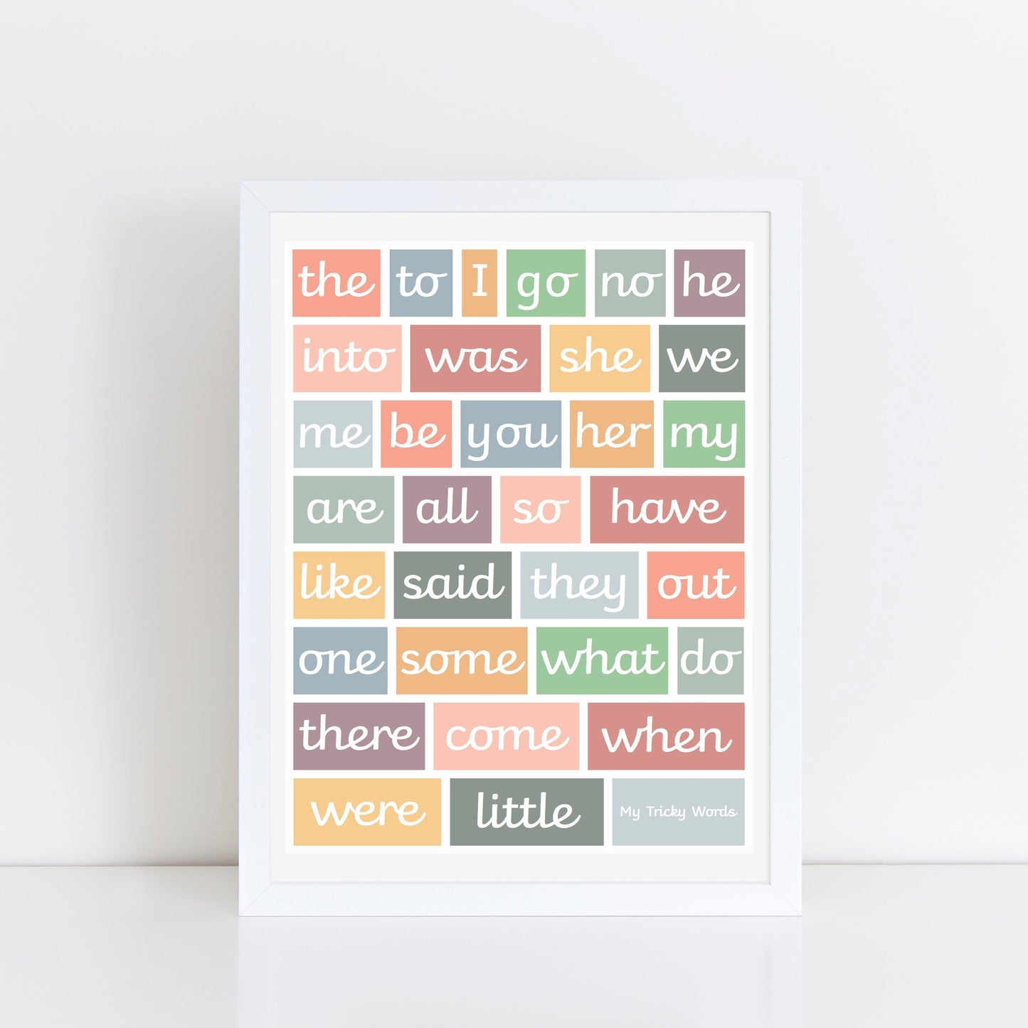 The Little Jones Tricky Words Print - Muted