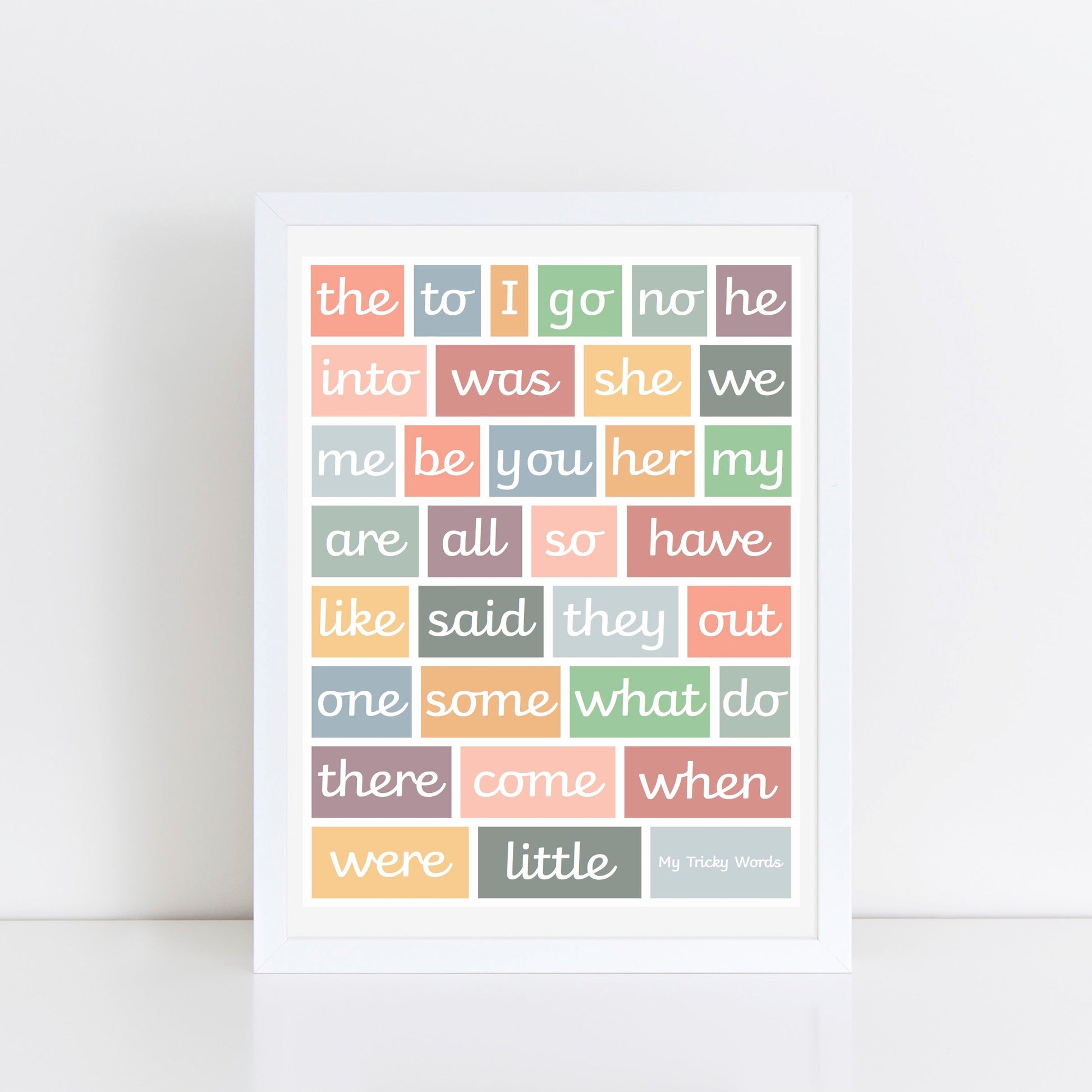 The Little Jones Tricky Words Print - Muted