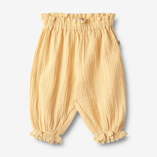 Wheat 'Petrine' Lace Baby Trousers - Pale Apricot