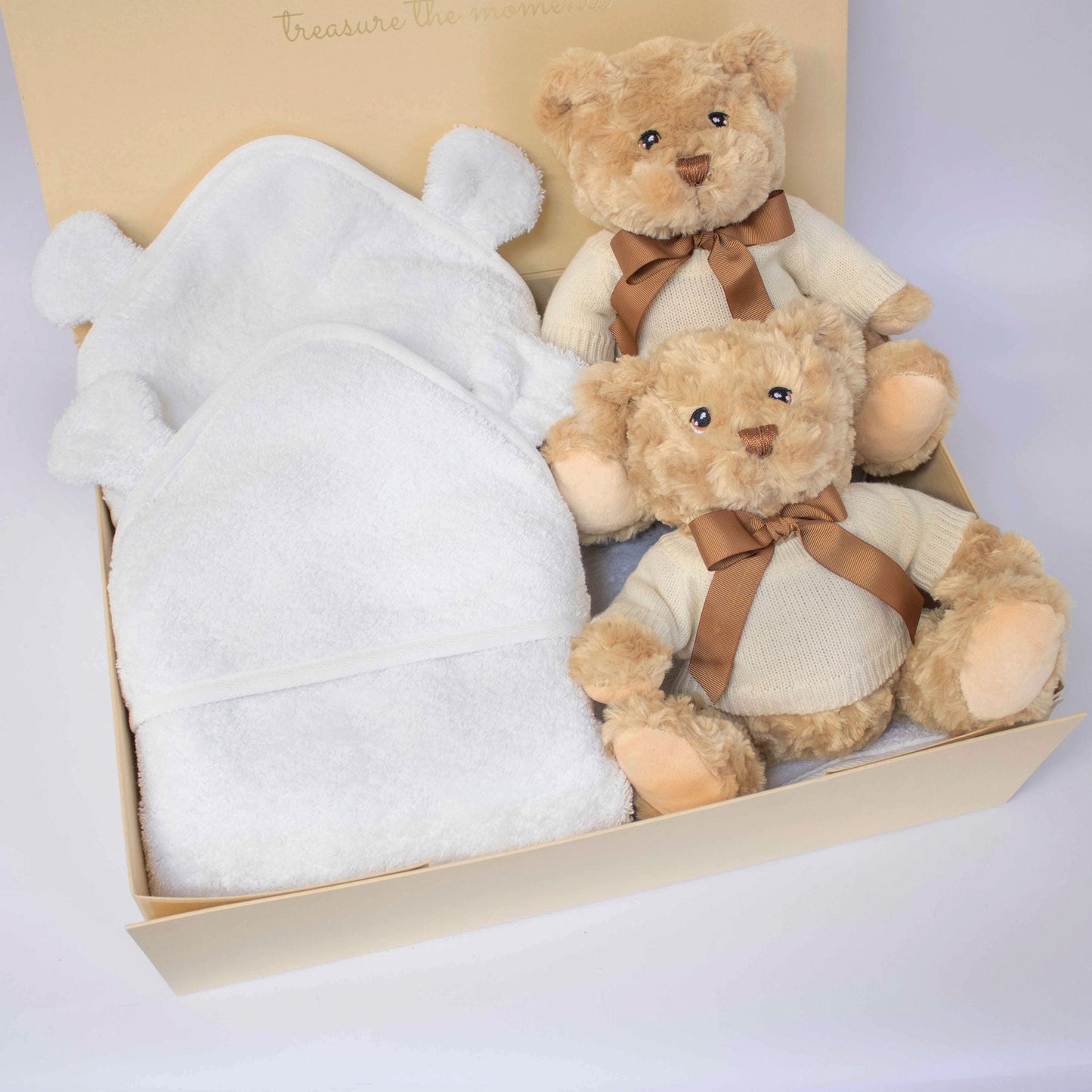 Twins Teddy & Towel Personalised Baby Gift Set by The Baby Gifting Co.