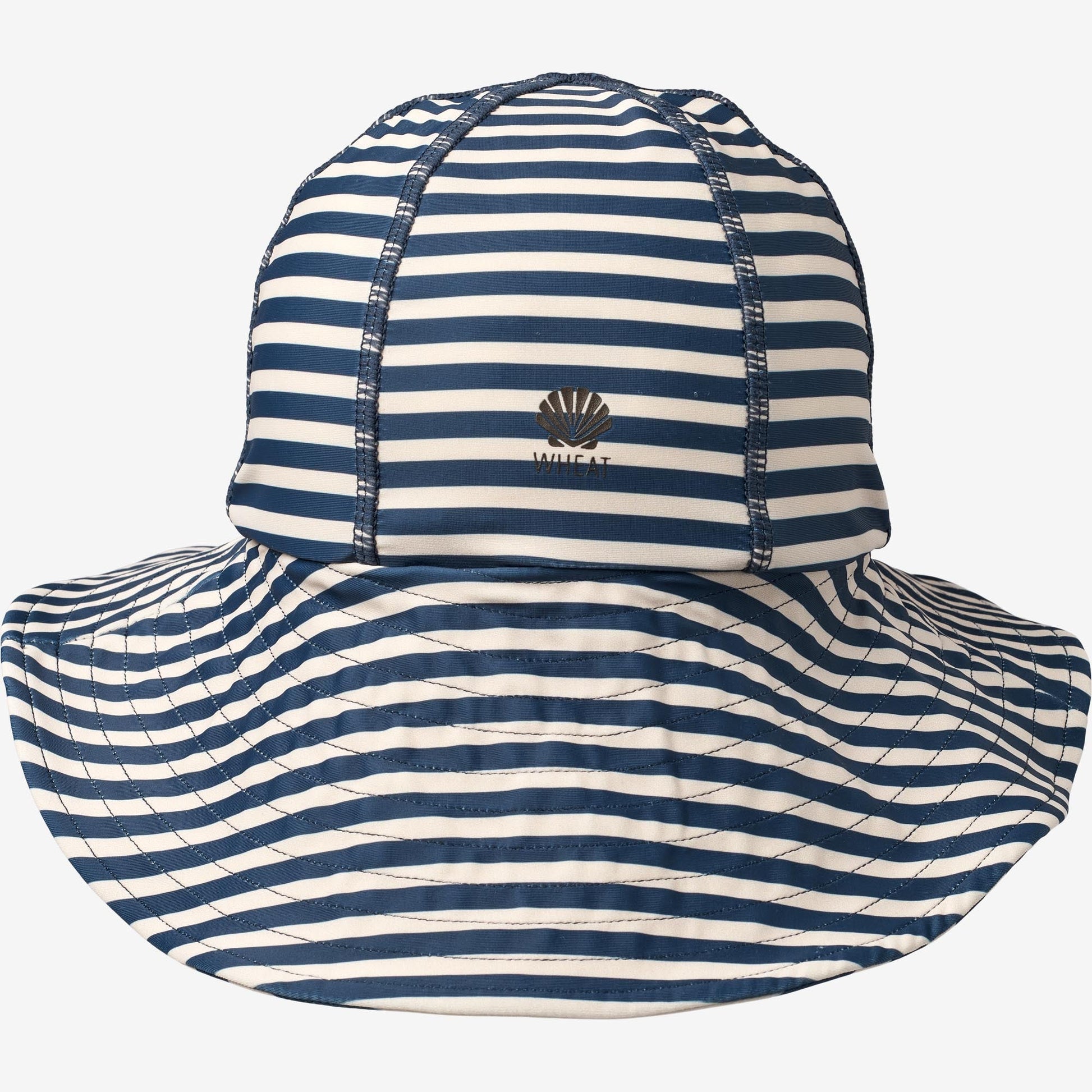 Wheat Children's UV Sun Hat - Indigo Stripe