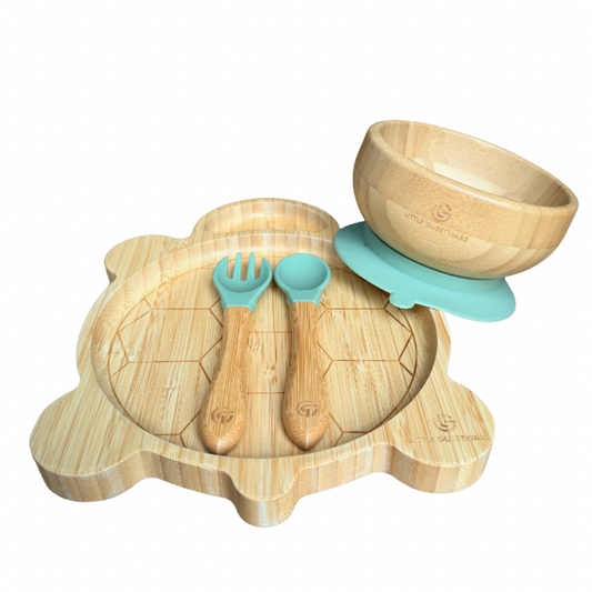SenseNest Turtle Bamboo Feeding Set