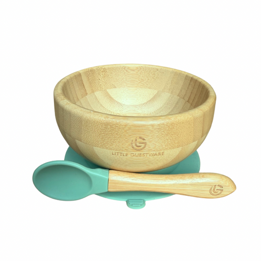 SenseNest Bamboo Bowl & Spoon Feeding Set