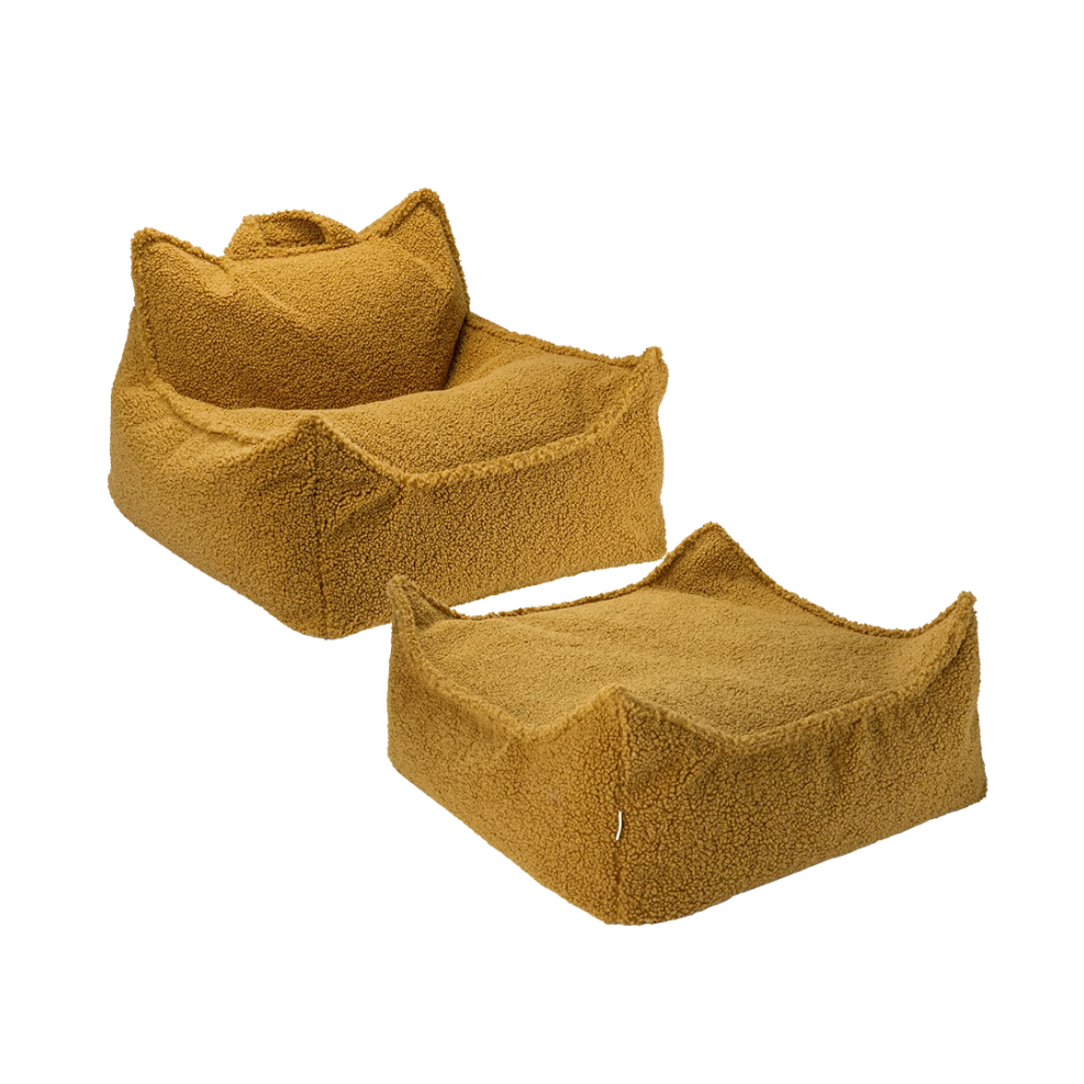 Wigiwama Beanbag Chair & Ottoman Set - Maple