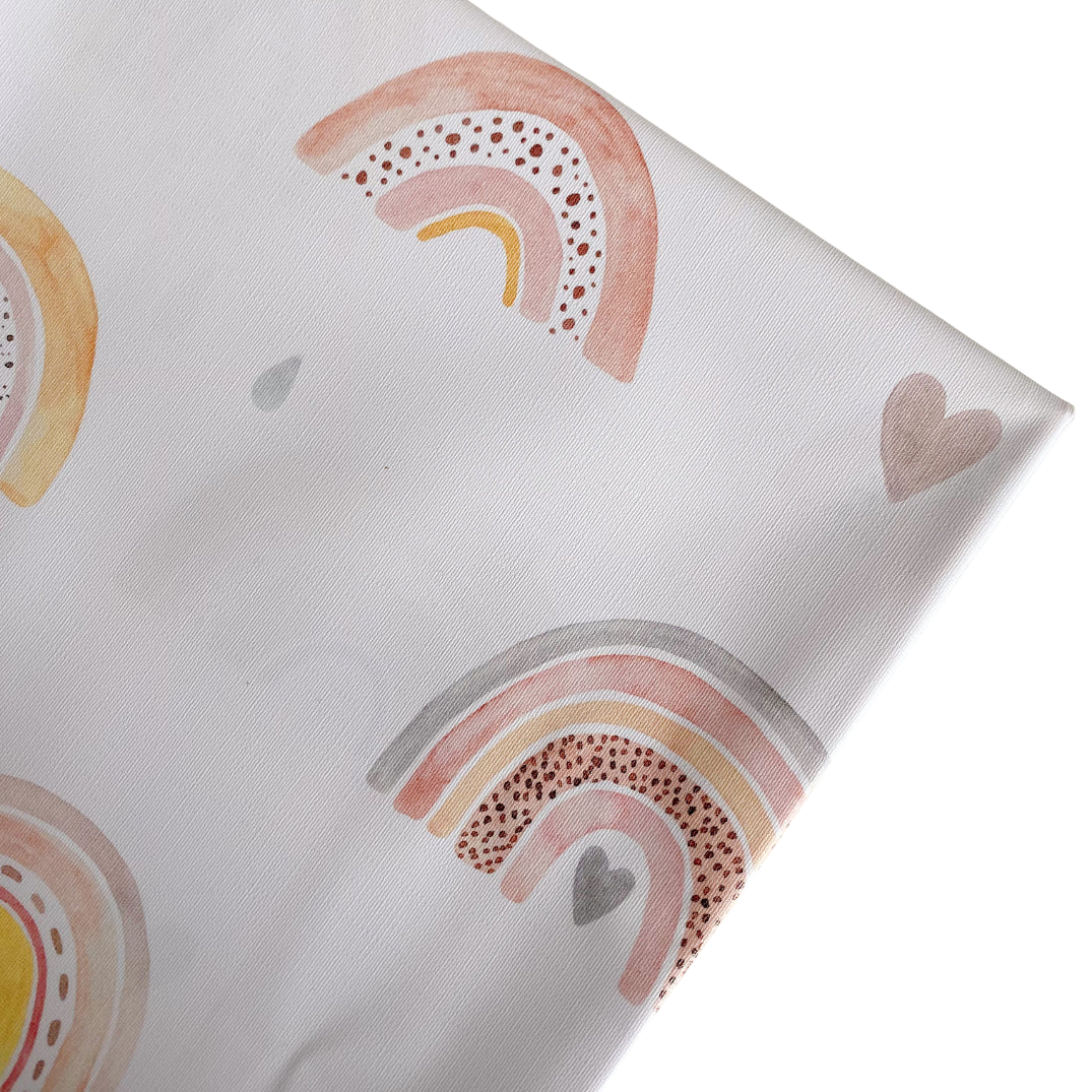 Bobbin & Bumble Highchair Splash Mat - Beau Pink Rainbow Print