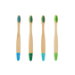Wild & Stone Children's Bamboo Toothbrush - 4 Pack - Aqua