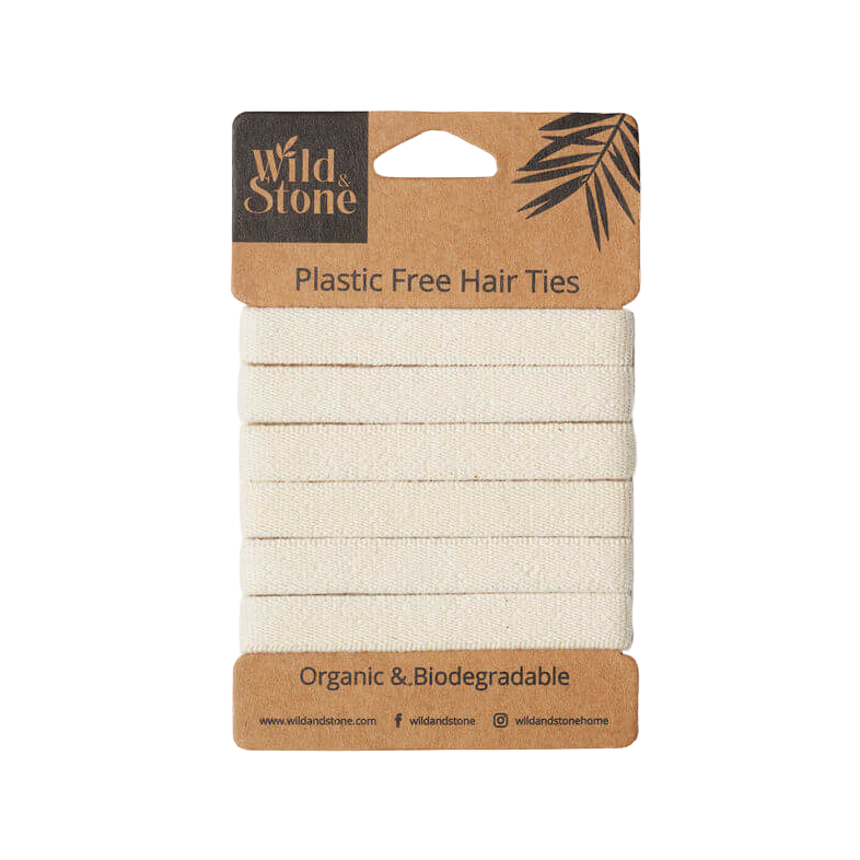 Wild & Stone Plastic Free Hair Ties - 6 Pack - Blonde