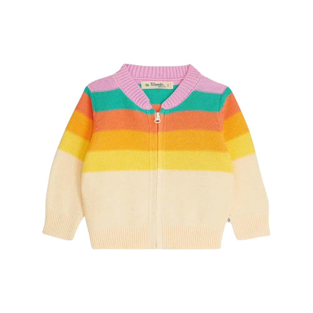 The Bonniemob Barnacle Rainbow Pink Stripe Cardigan