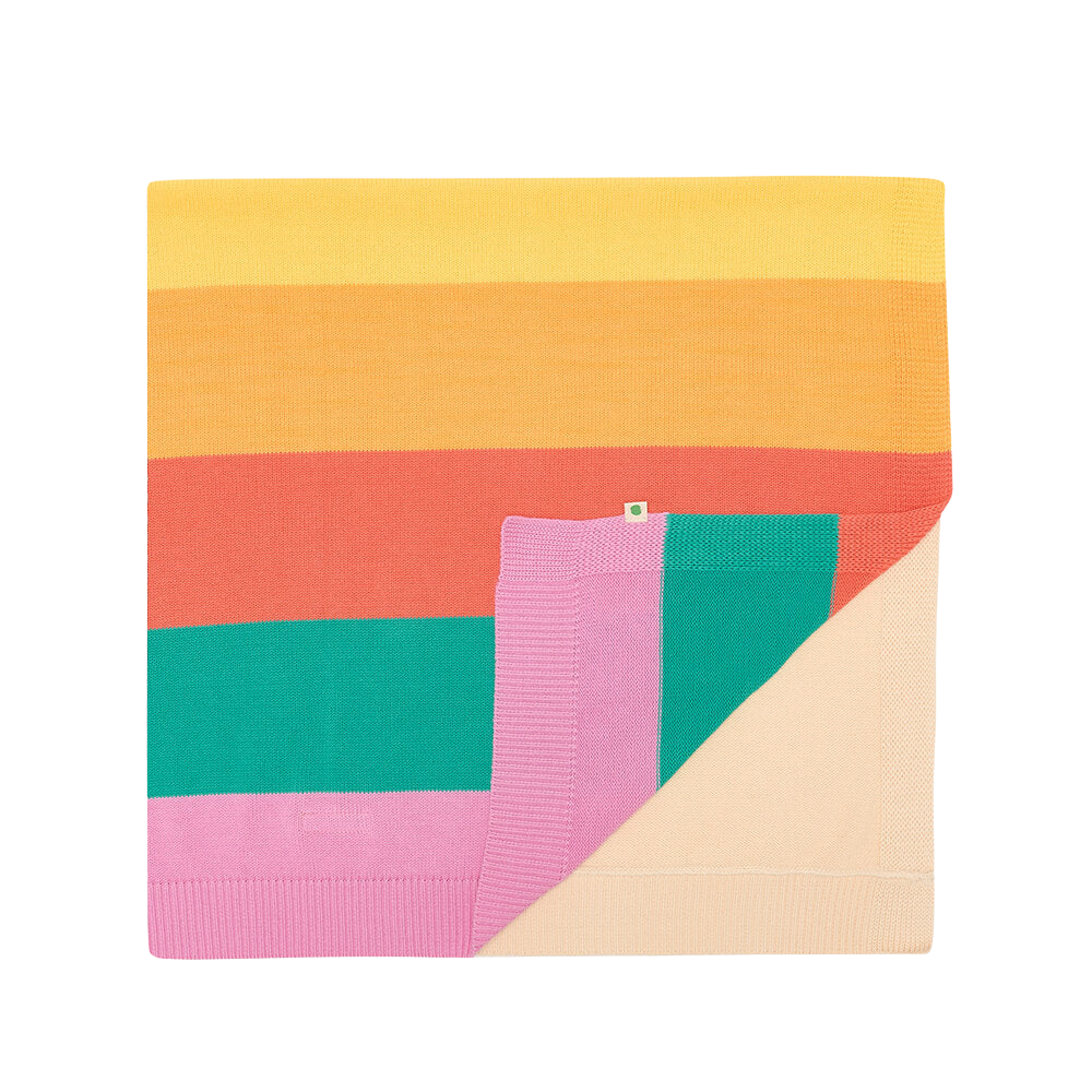 The Bonniemob Bobby Pink Rainbow Stripe Shawl