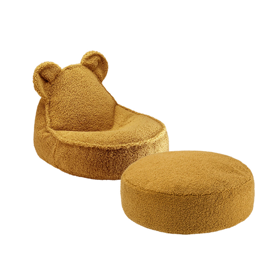 Wigiwama Bear Beanbag & Ottoman Set - Maple
