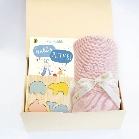 Welcome Baby Play & Read Personalised Baby Gift Set by The Baby Gifting Co.